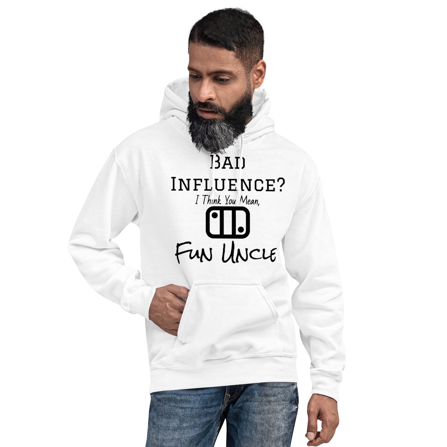 Gamer Uncle - White Hoodie - Switch Player