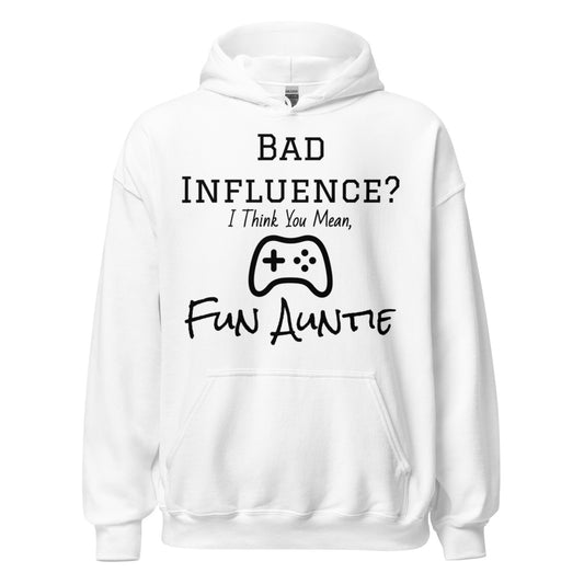 Gamer Auntie - White Hoodie - Console Player