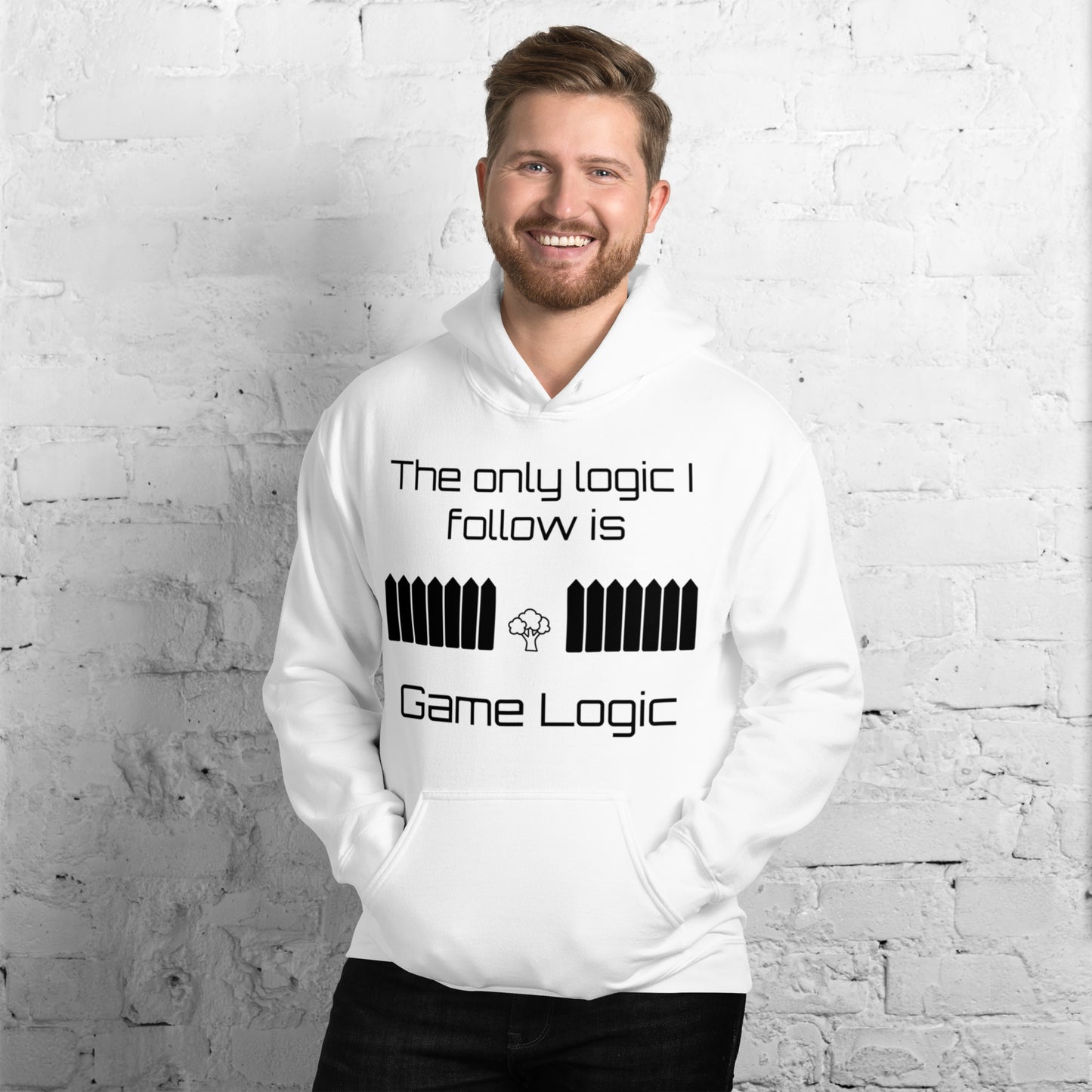 Game Logic - Unisex White Hoodie