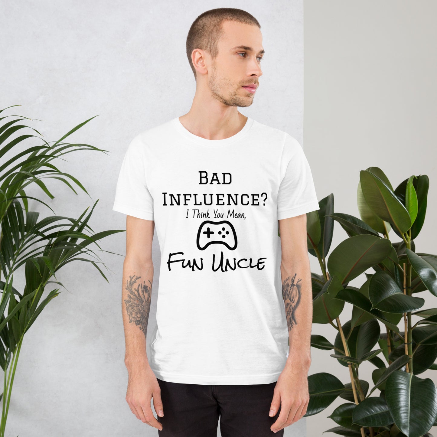 Gamer Uncle - White T-Shirt - Console Player